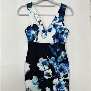 ASOS Blue and White Floral Midi Dress